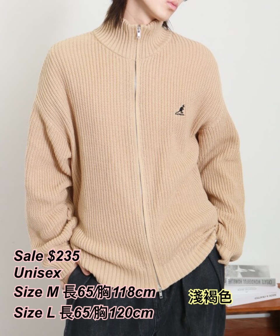 260206 Kangol 針織拉鏈外套 / 4 色