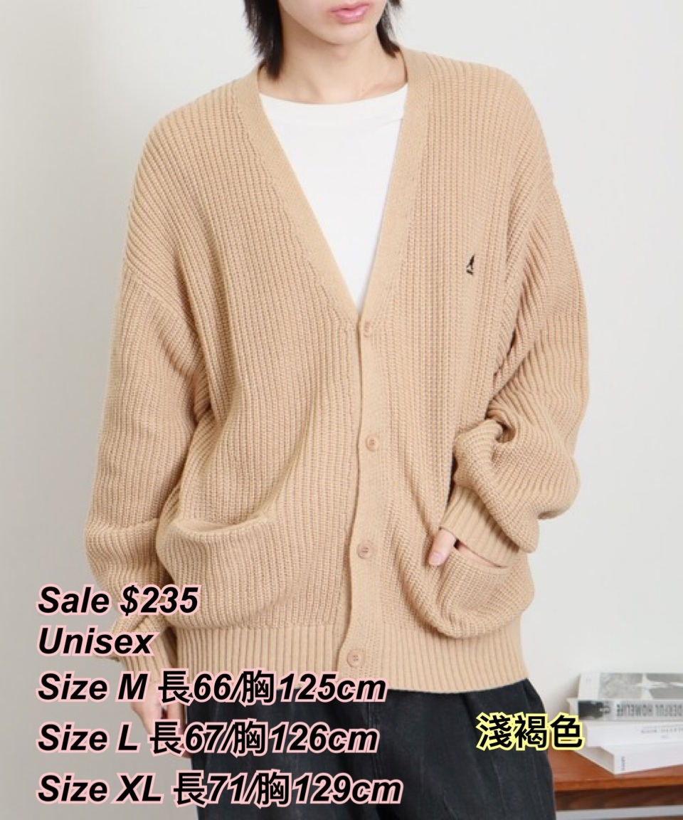 260206 Kangol 針織扣鈕外套 / 4 色