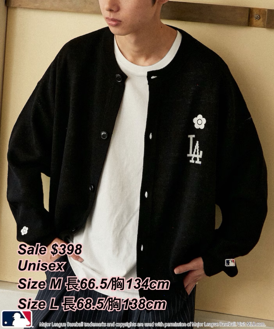 260206 Sale MLB x Mary Quant 圓領針織扣鈕外套/3色