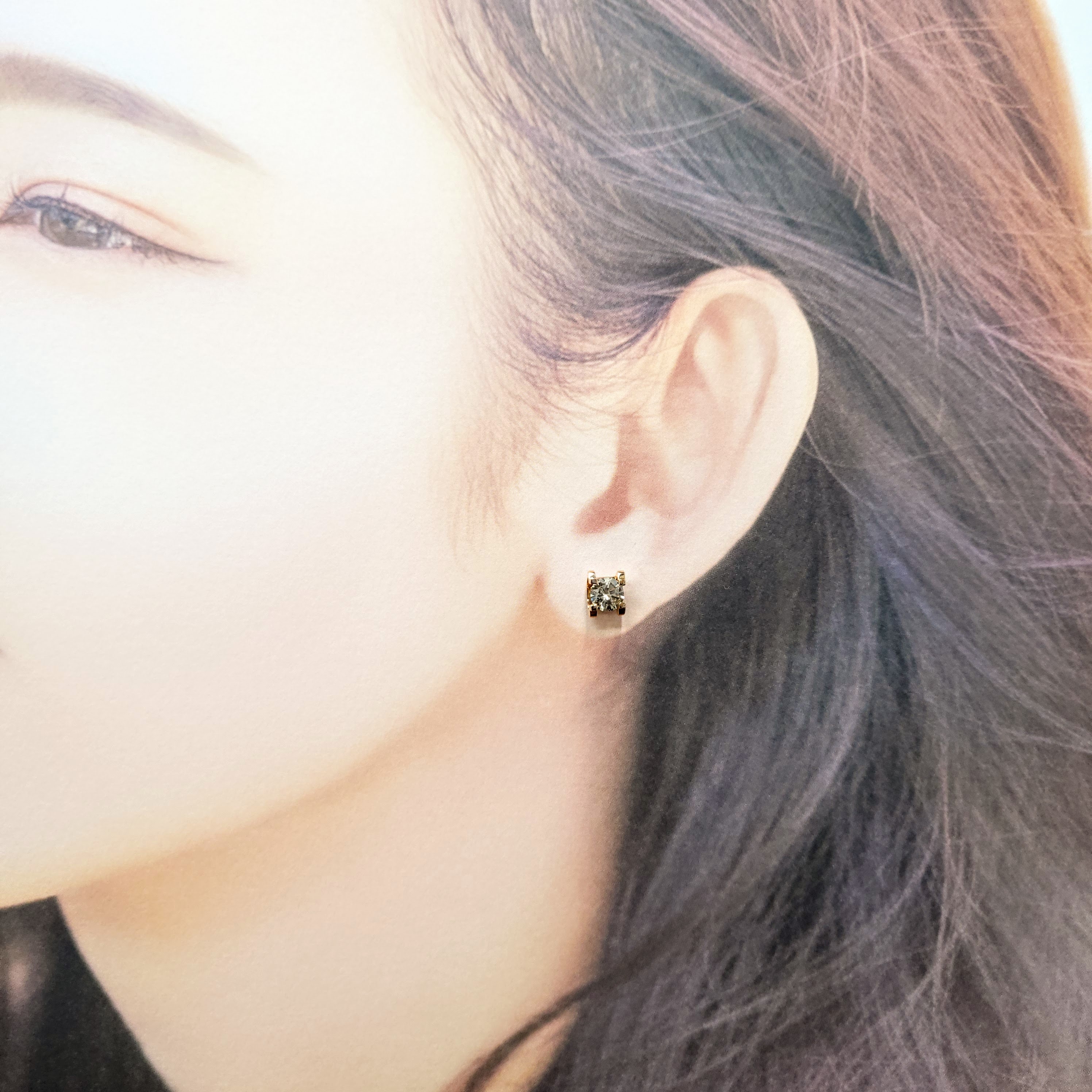 全新18K玫瑰金【主石97份鑽石】耳環