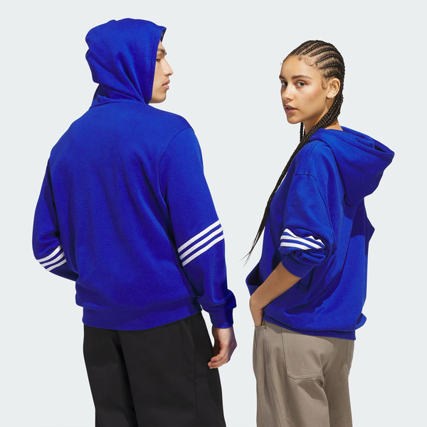 Adidas 愛迪達 Classic Hoodie JV7537 男女 連帽上衣 帽t 連帽長袖 藍 白 亞版