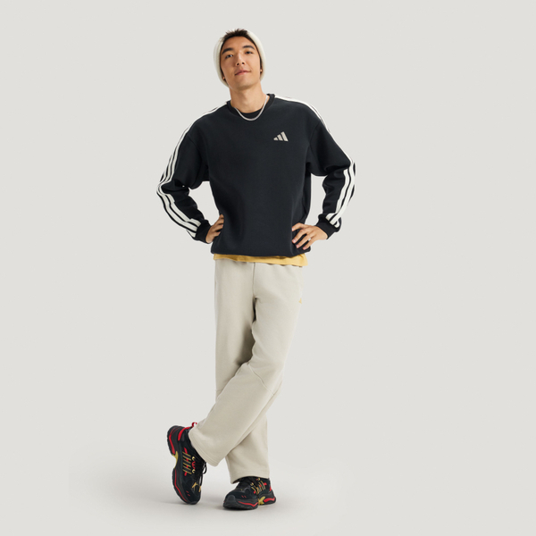 Adidas 愛迪達 St 3st Swt KR2514 男 長袖上衣 休閒長袖 黑 白 亞版