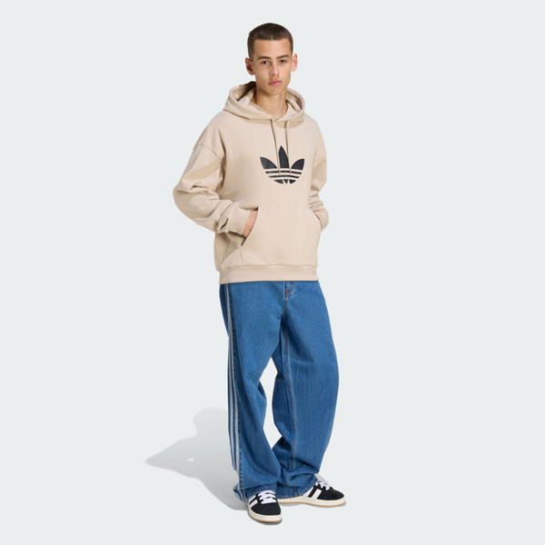 Adidas 愛迪達 Trefoil Hoody KE0878 男 連帽上衣 帽t 連帽長袖 米 黑 亞版