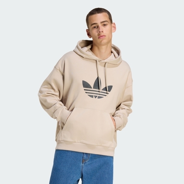 Adidas 愛迪達 Trefoil Hoody KE0878 男 連帽上衣 帽t 連帽長袖 米 黑 亞版