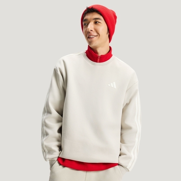 Adidas 愛迪達 St 3st Swt KR2515 男 長袖上衣 休閒長袖 灰 白 亞版