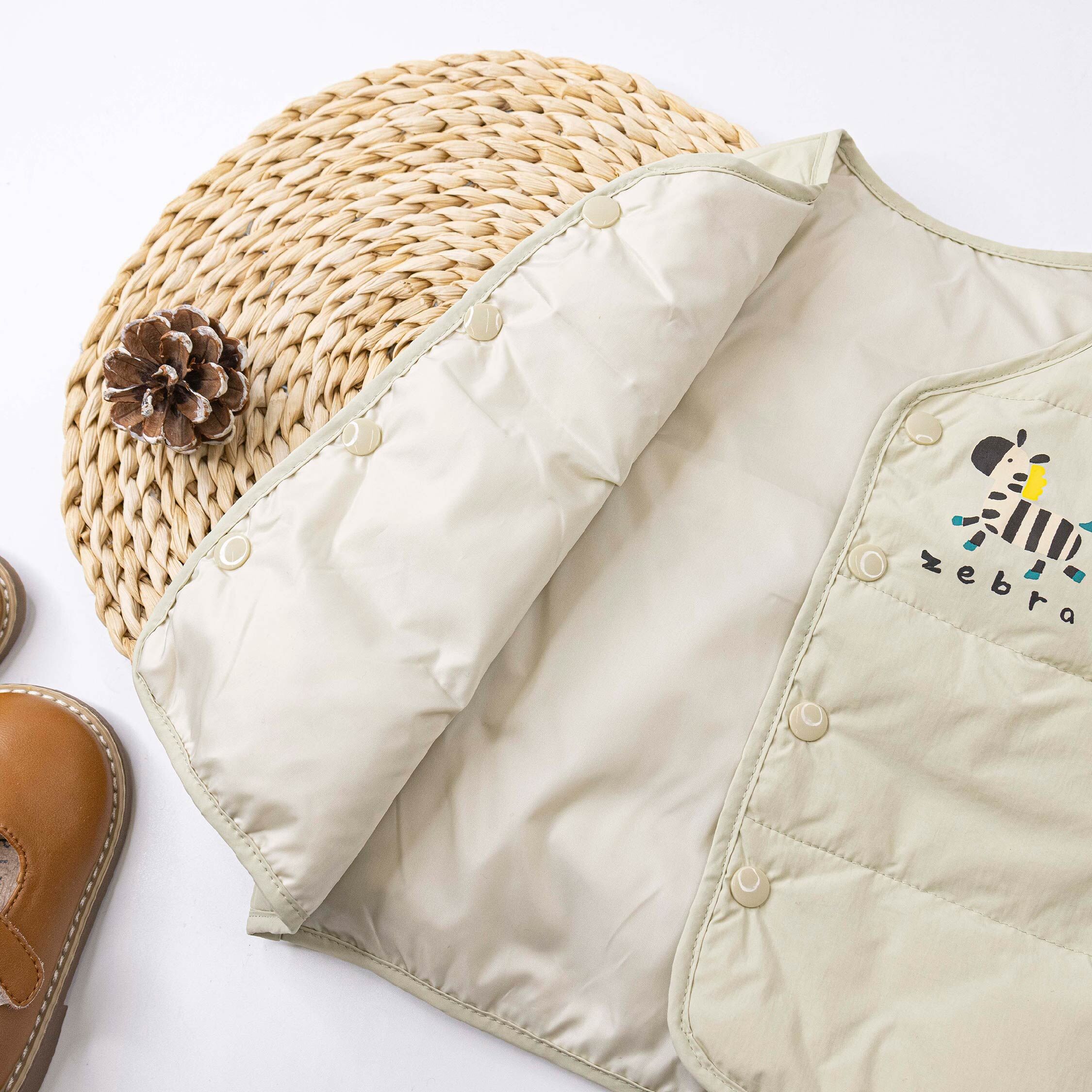 【H55810】童趣手繪斑馬羽絨背心