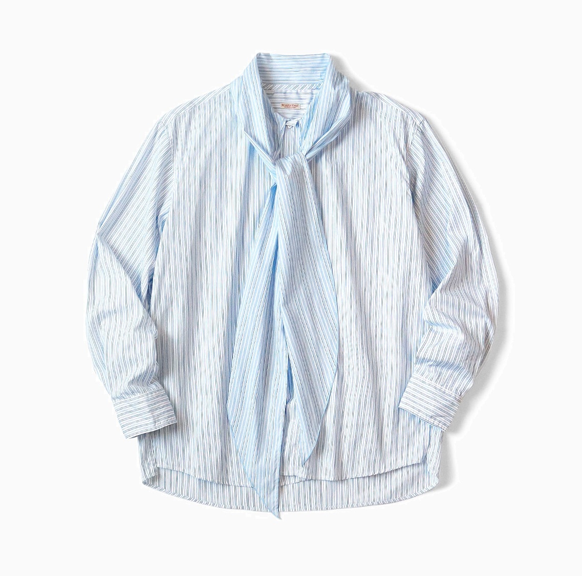 KAPITAL Cotton Striped Bowtie Pub Shirt 18W - BLUE PRE ORDER ITEM (預訂中)