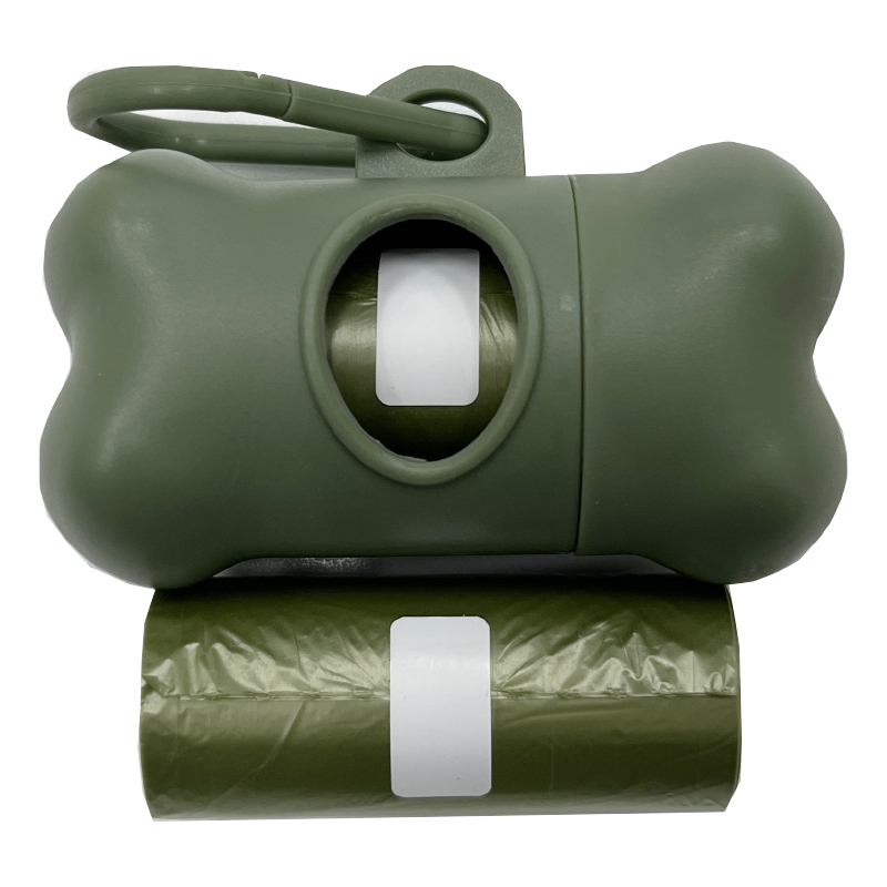 附骨頭造型盒寵物拾便袋/苔蘚綠 30×22cm 2入