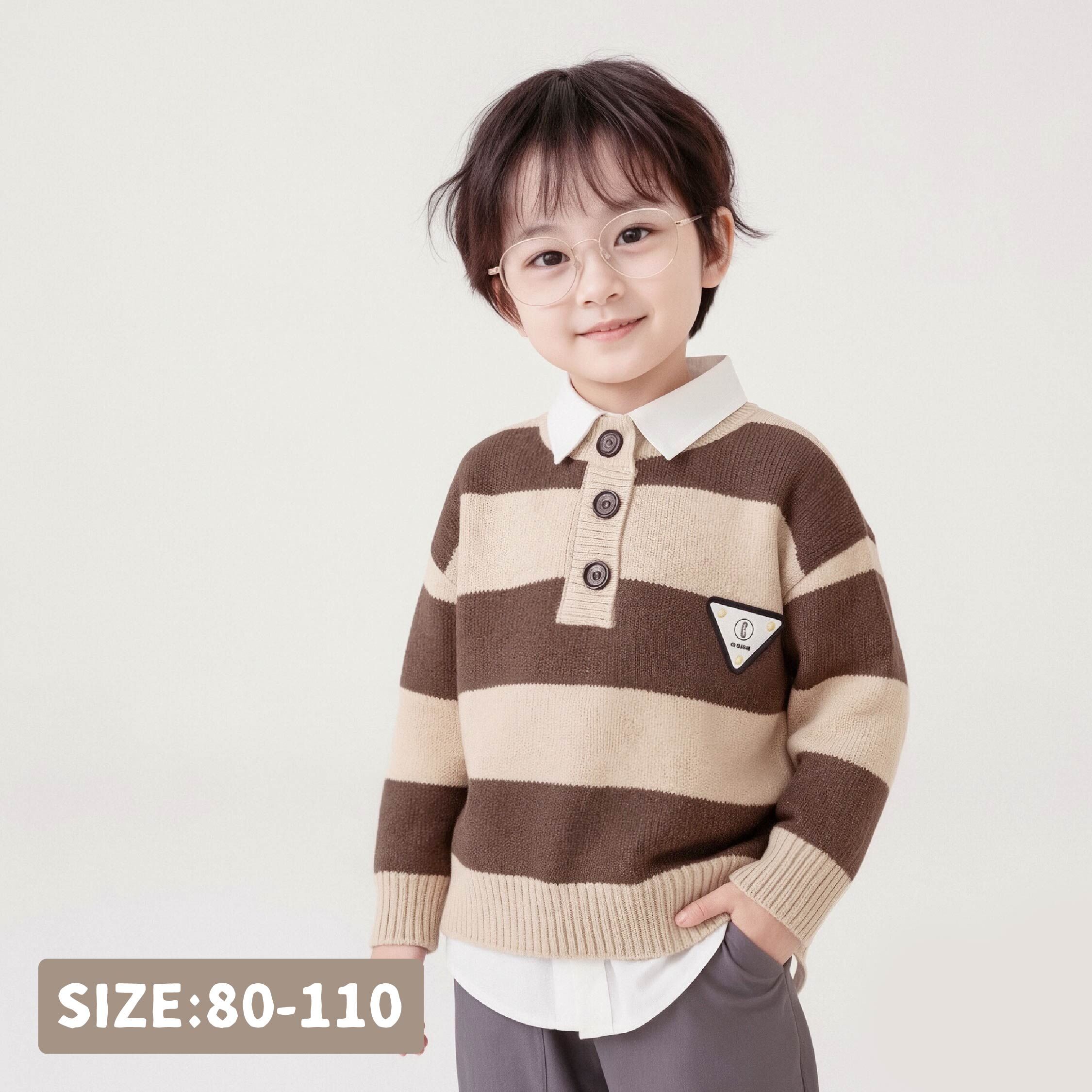 【H56010】質感倒三角布標條紋針織上衣