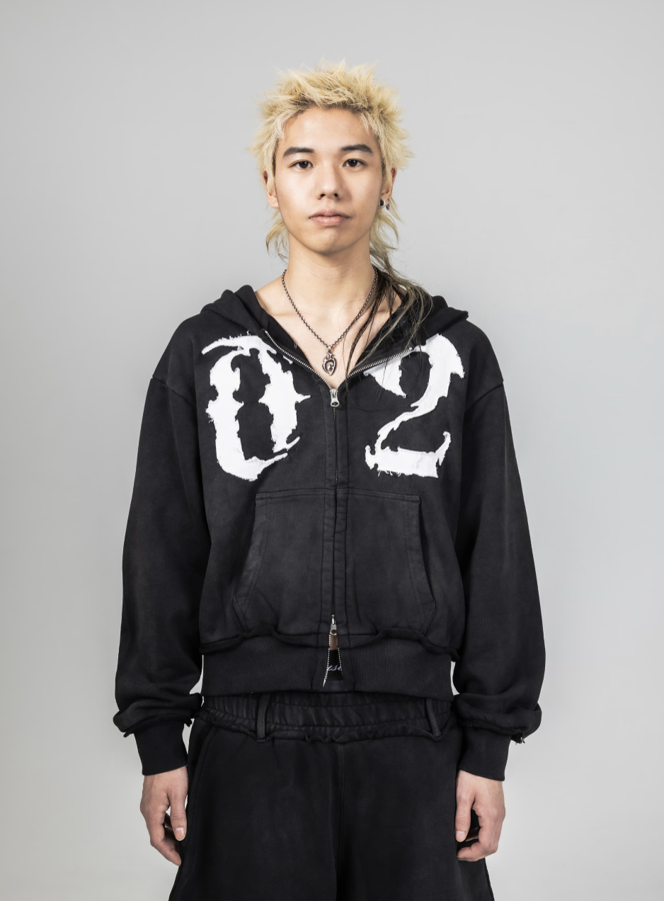 Numbering Zip Up Hoodie