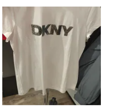 [S] DKNY WHITE LOGO TEE SHIRT, P54HAWNA-WHT (SD1652)