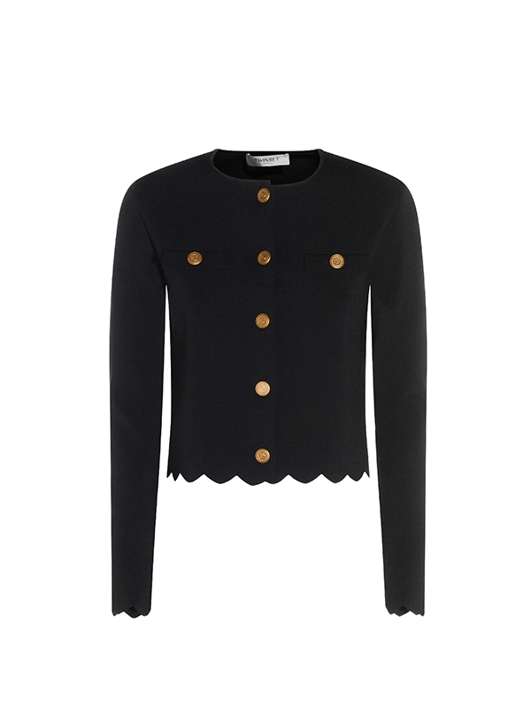 TWIN-SET 花邊排釦外套(黑)