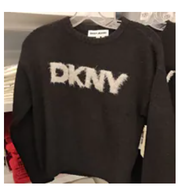 [S] DKNY BLACK/GOLD TINSEL LOGO BOUCLE SWEATER, DJ4R0424-BGD (SD1660)