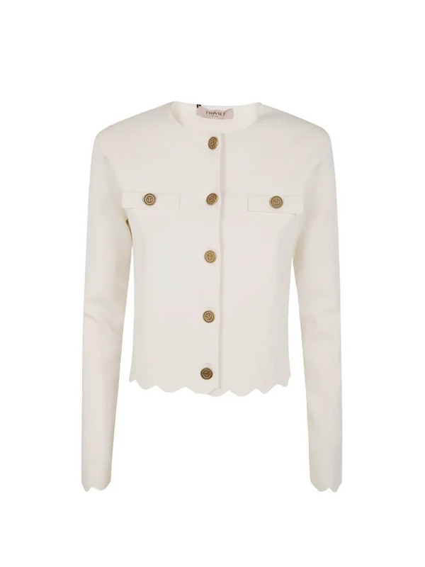 TWIN-SET 花邊排釦外套(米白)