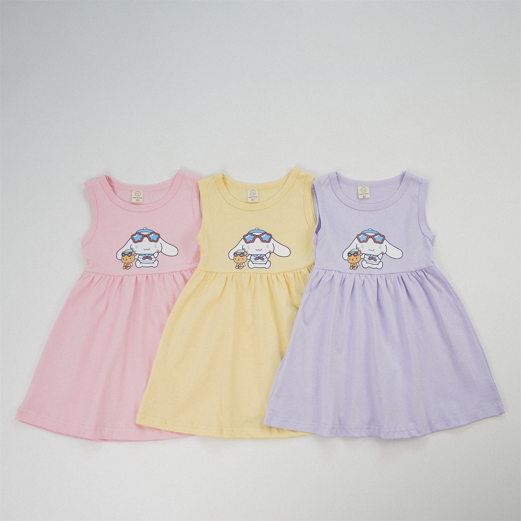 三色小白狗洋裝