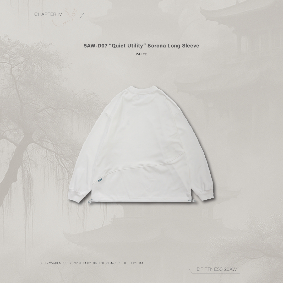 DRiFTNESS｜5AW-D07 "Quiet Utility" SORONA發熱機能薄長袖 - White
