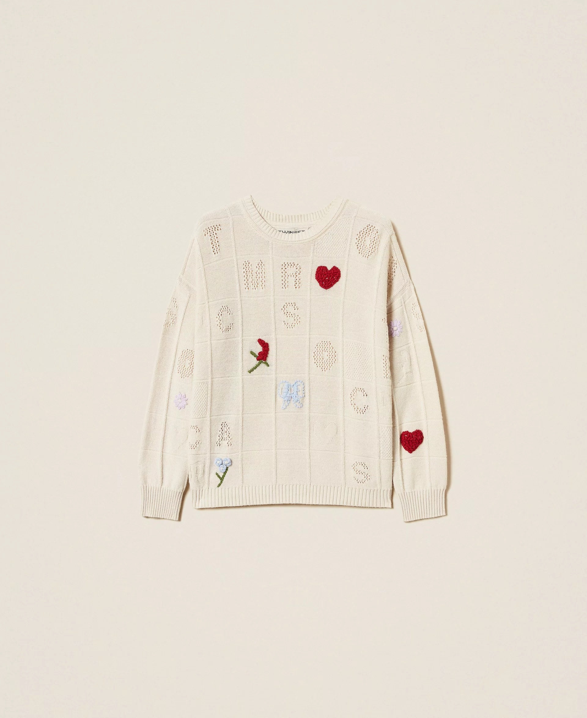 TWIN-SET 方格繡花針織上衣