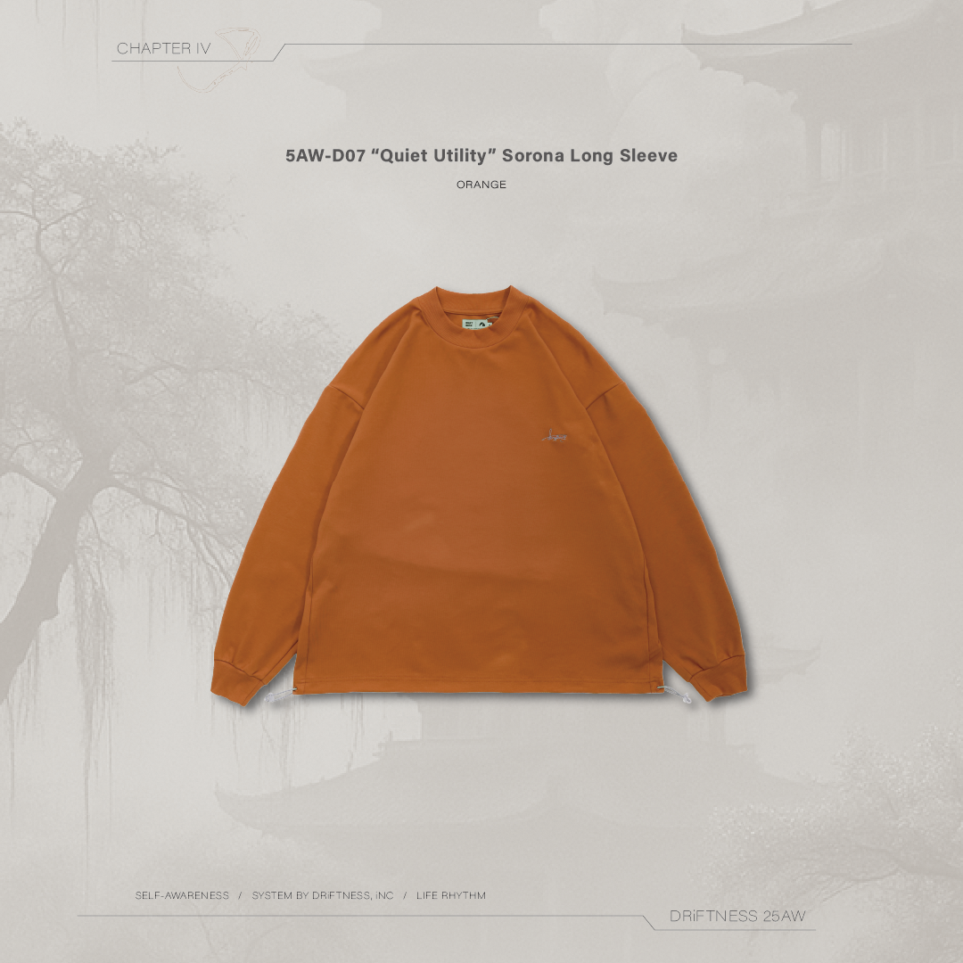 DRiFTNESS｜5AW-D07 "Quiet Utility" SORONA發熱機能薄長袖 - Orange