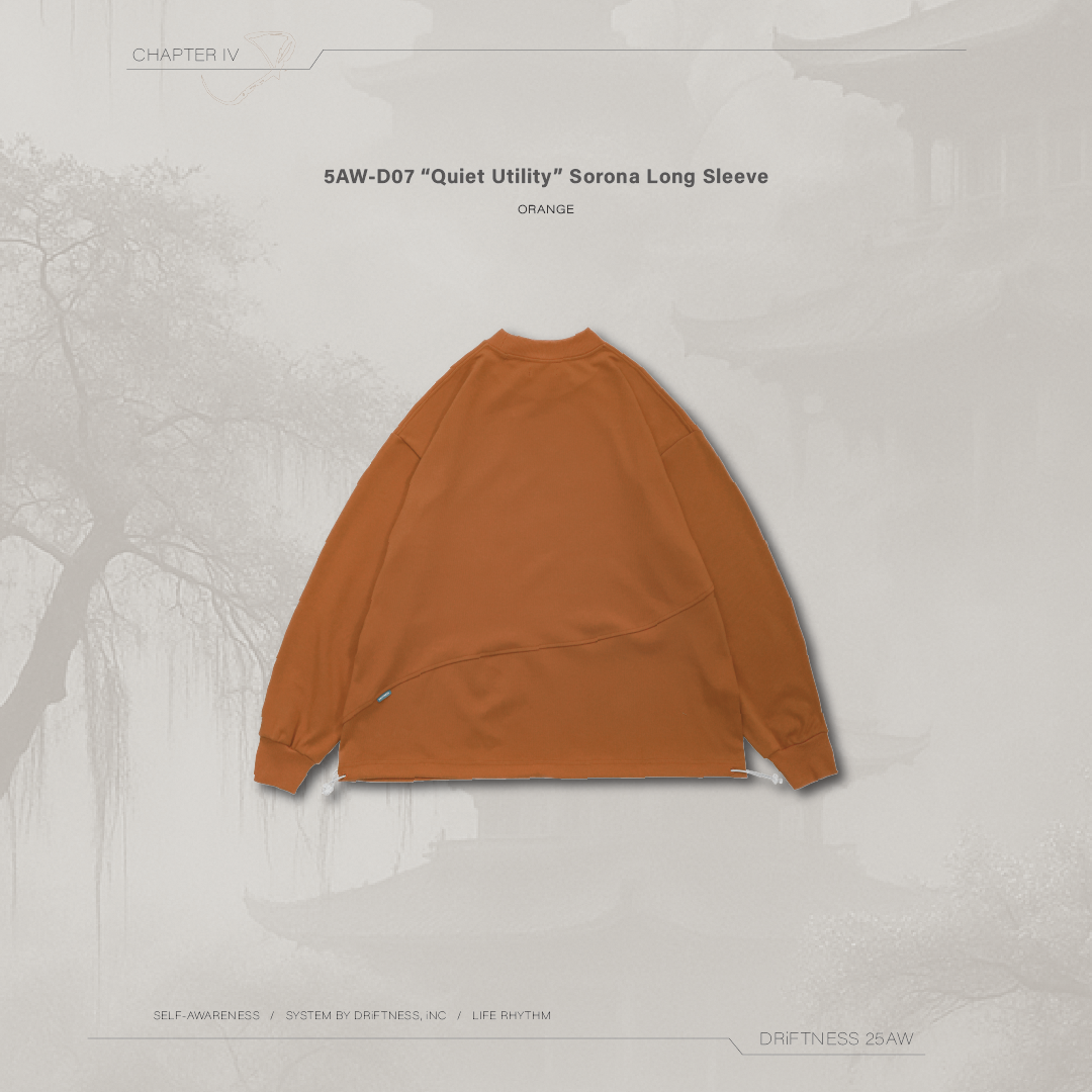 DRiFTNESS｜5AW-D07 "Quiet Utility" SORONA發熱機能薄長袖 - Orange