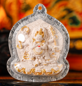 0207XZ10-雪堆白唐卡-香灰點金擦大黑天（A10）