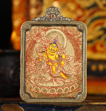 0207XZ26-雪堆白唐卡-金唐財寶天王（A26）