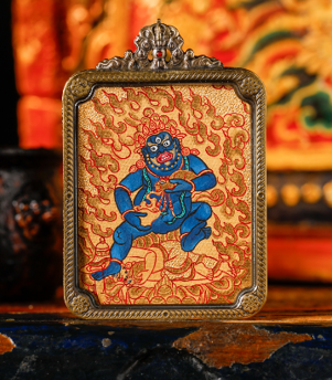 0207XZ27-雪堆白唐卡-金唐黑財神（A27）