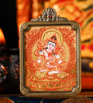 0207XZ29-雪堆白唐卡-金唐金剛薩埵（A29）