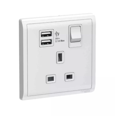 PIENO豐尚13A單位有制插座連雙位USB充電插座