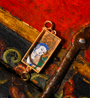 0207XZ68-雪堆白唐卡-1*2觀音銀卡卡（A68）