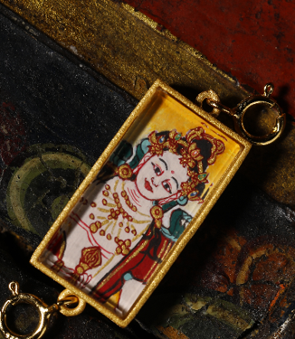 0207XZ73-雪堆白唐卡-1*5金剛薩埵銀卡卡（A73）