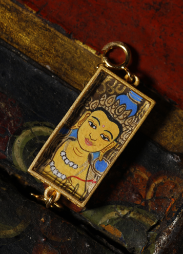 0207XZ74-雪堆白唐卡-1*6文殊銀卡卡（A74）