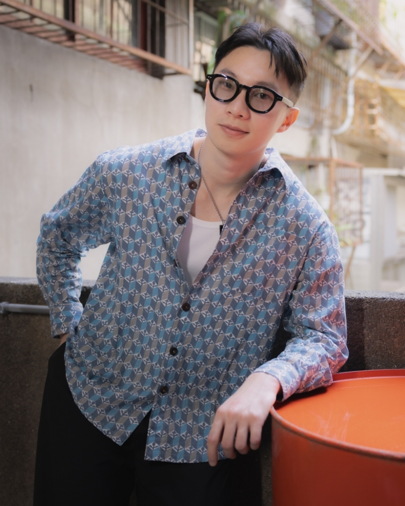 印度蓋染工藝純棉 長袖襯衫 - 玄武岩藍