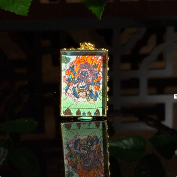 0207XZ89-雪堆白唐卡-2*3銅盒大黑天卡卡（A89）