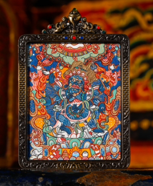 0207XZ100-雪堆白唐卡-藏卡綠度母（A100）