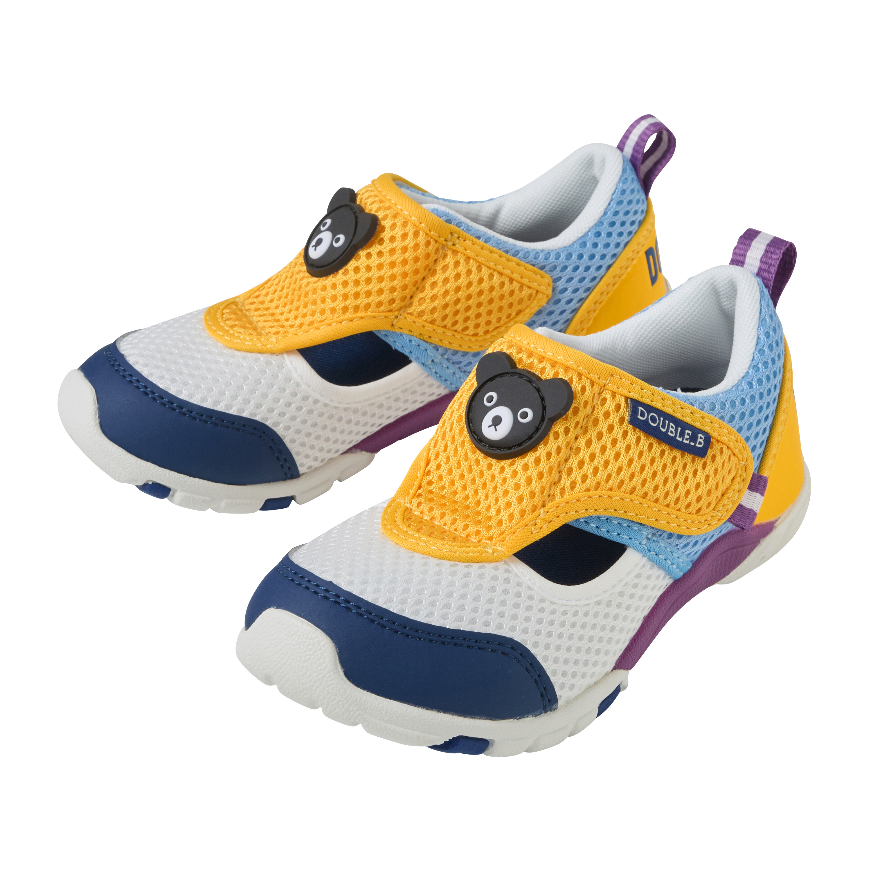 DOUBLE_B夏日網眼大童鞋-海軍藍&白