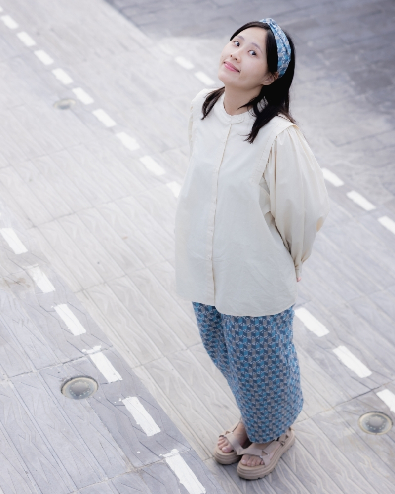 印度蓋染工藝純棉 長褲 - 玄武岩藍