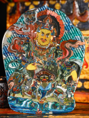 0207XZ121-雪堆白唐卡-冰箱貼財寶天王（A121）