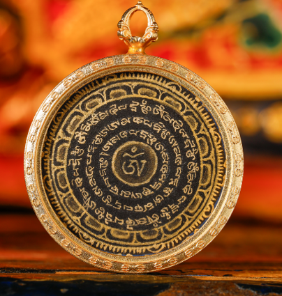 0207XZ124-雪堆白唐卡-六字真言壇城（A124）