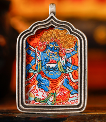 0207XZ126-雪堆白唐卡-異型大黑天（A126）