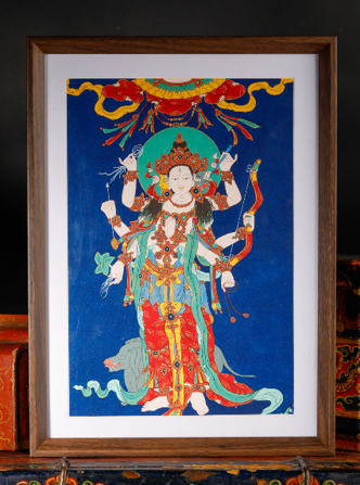 0207XZ134-雪堆白唐卡-摩利支天擺臺（A134）