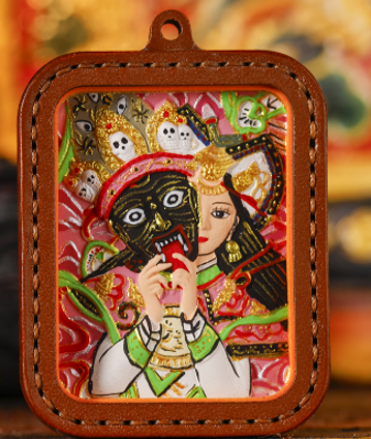 0207XZ136-雪堆白唐卡-皮殼彩擦5x4前世今生（A136）