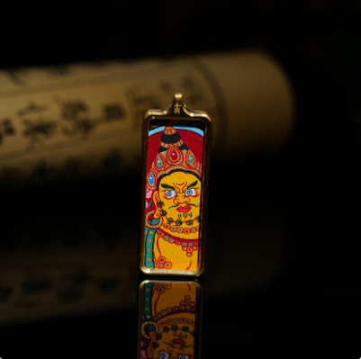 0207XZ138-雪堆白唐卡-小金條黃財神（A138）