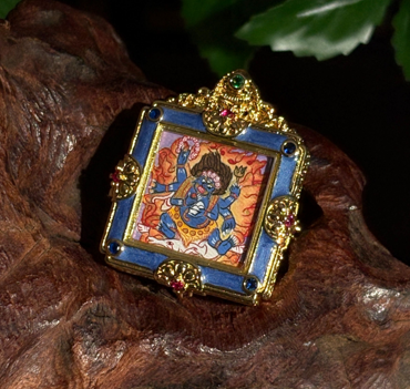 0207XZ143-雪堆白唐卡-2*2彩唐大黑天卡卡（A143）