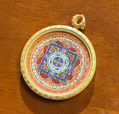 0207XZ149-雪堆白唐卡-壇城圓卡（A149）