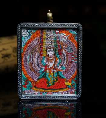 0207XZ152-雪堆白唐卡-5*6大白傘蓋方卡（A152）