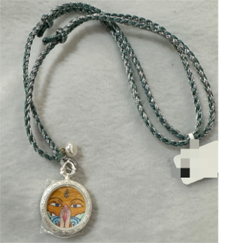 0207XZ162-雪堆白唐卡-文殊心想事成（帶繩）（A162）