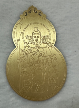 0207XZ164-雪堆白唐卡-文哲大將軍太歲手機貼（A164）