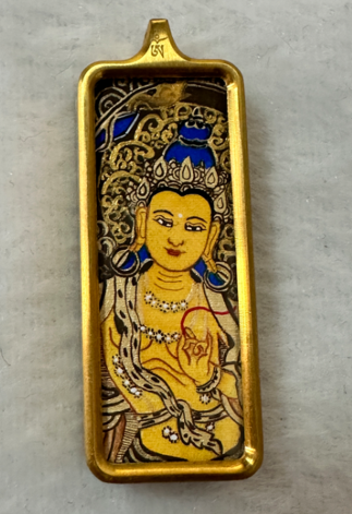 0207XZ168-雪堆白唐卡-文殊小金條（A168）