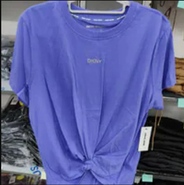 [S] DKNY PURPLE SMALL LOGO LETERRING RHINESTONE BLOUSE T-SHIRT, DP5T9994-JRI (SD1679)
