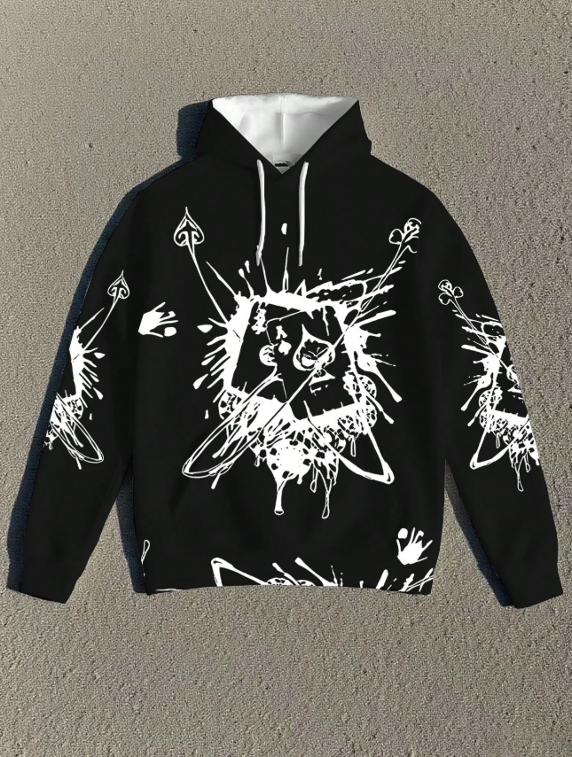 KADMAX大尺碼 - 大碼男士抽繩骷髏滿版帽TEE〈KSMS2754〉